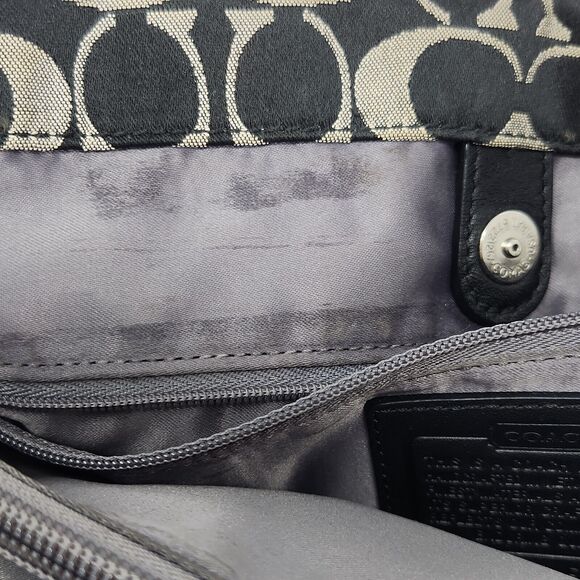 Coach Black Ashley Satchel Shoulder Bag Sateen Pleated Handbag Purse Pocketbook - Picture 8 of 16